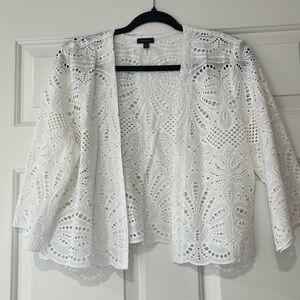 Stunning White Eyelet Short Jacket